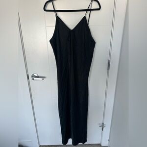 Vintage Diamond Tea Elegant Black Slip Dress / Nightgown